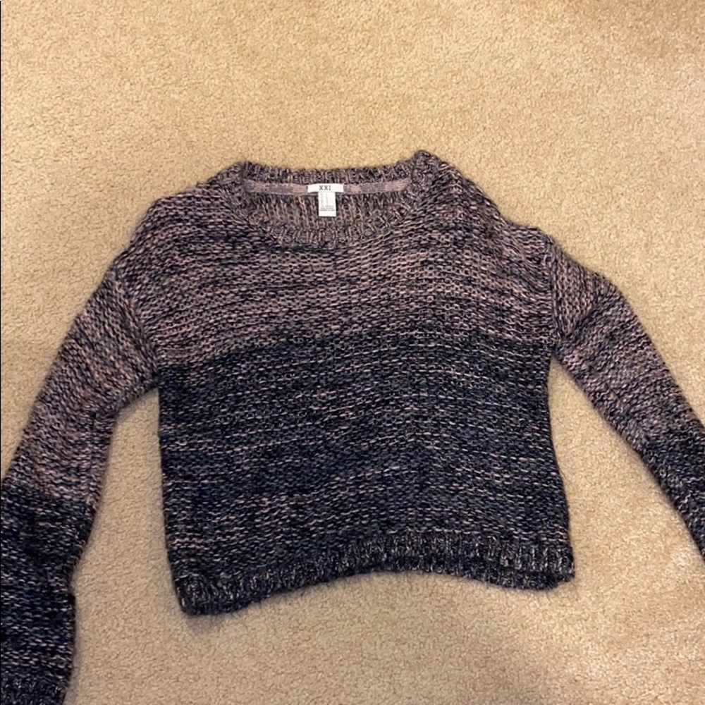 Pink and gray ombré sweater